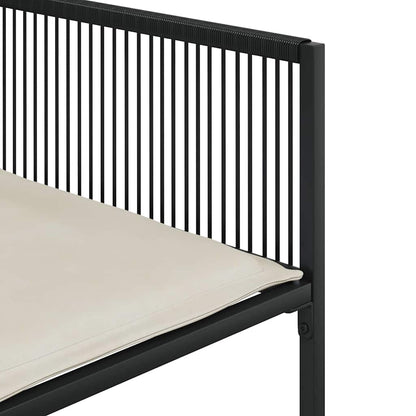 Set da Pranzo da Giardino 7 pz Nero con Cuscini in Polyrattan | homemem39