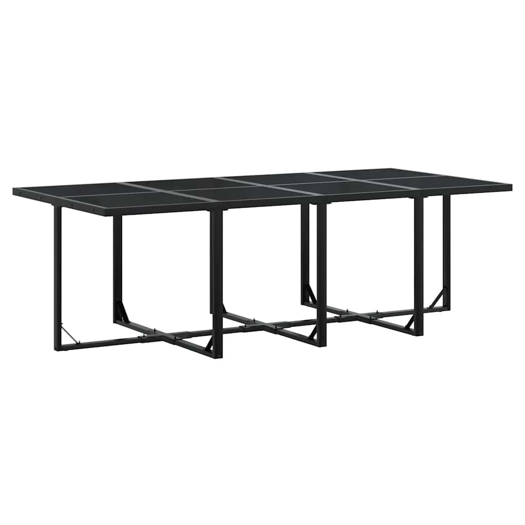 Set da Pranzo da Giardino 9 pz con Cuscini Nero in Polyrattan | homemem39