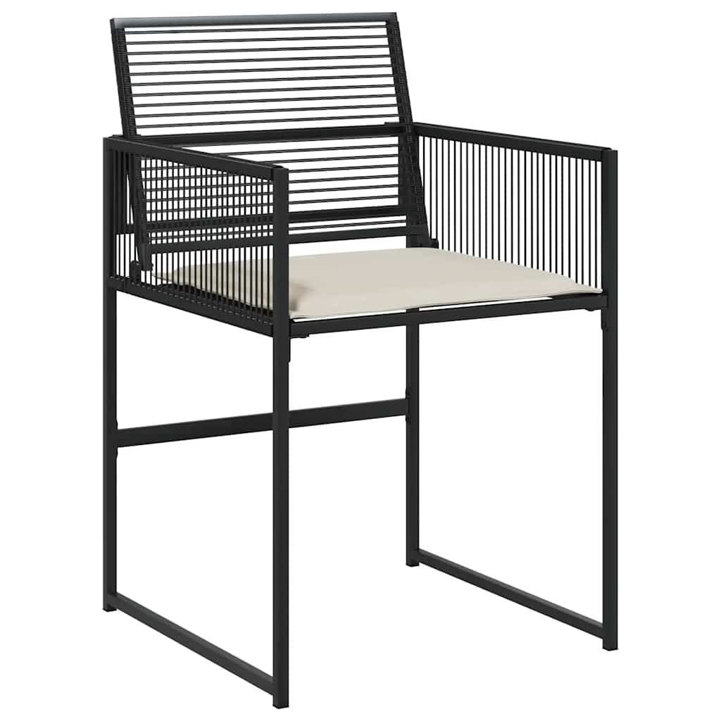 Set da Pranzo da Giardino 9 pz con Cuscini Nero in Polyrattan | homemem39