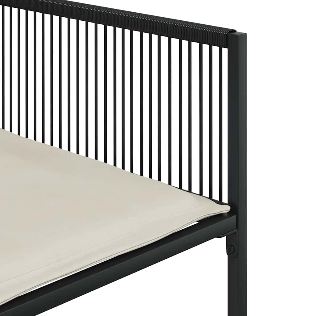 Set da Pranzo da Giardino 9 pz con Cuscini Nero in Polyrattan | homemem39