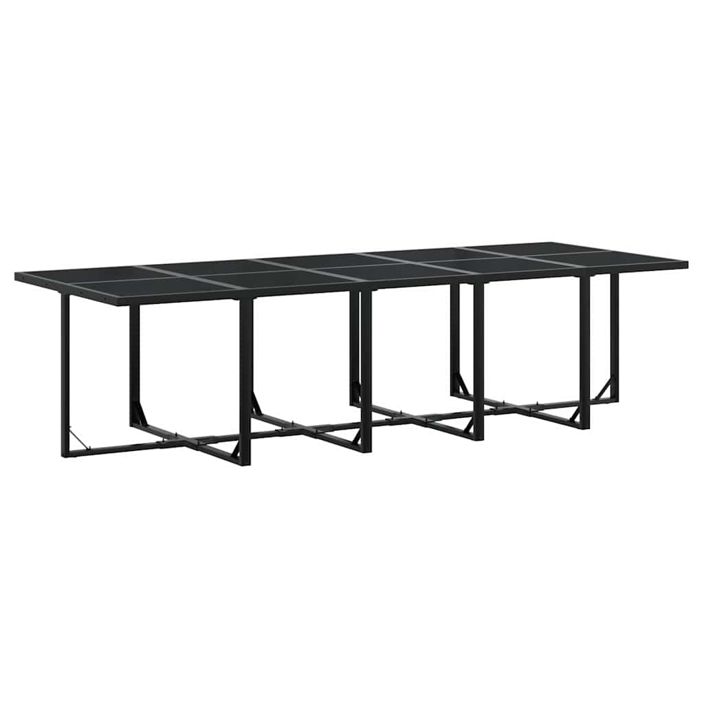 Set da Pranzo da Giardino 11 pz con Cuscini in Polyrattan Nero | homemem39