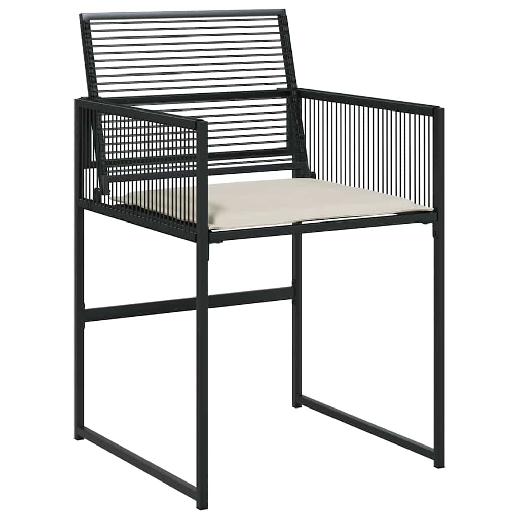 Set da Pranzo da Giardino 13pz con Cuscini Nero in Polyrattan | homemem39