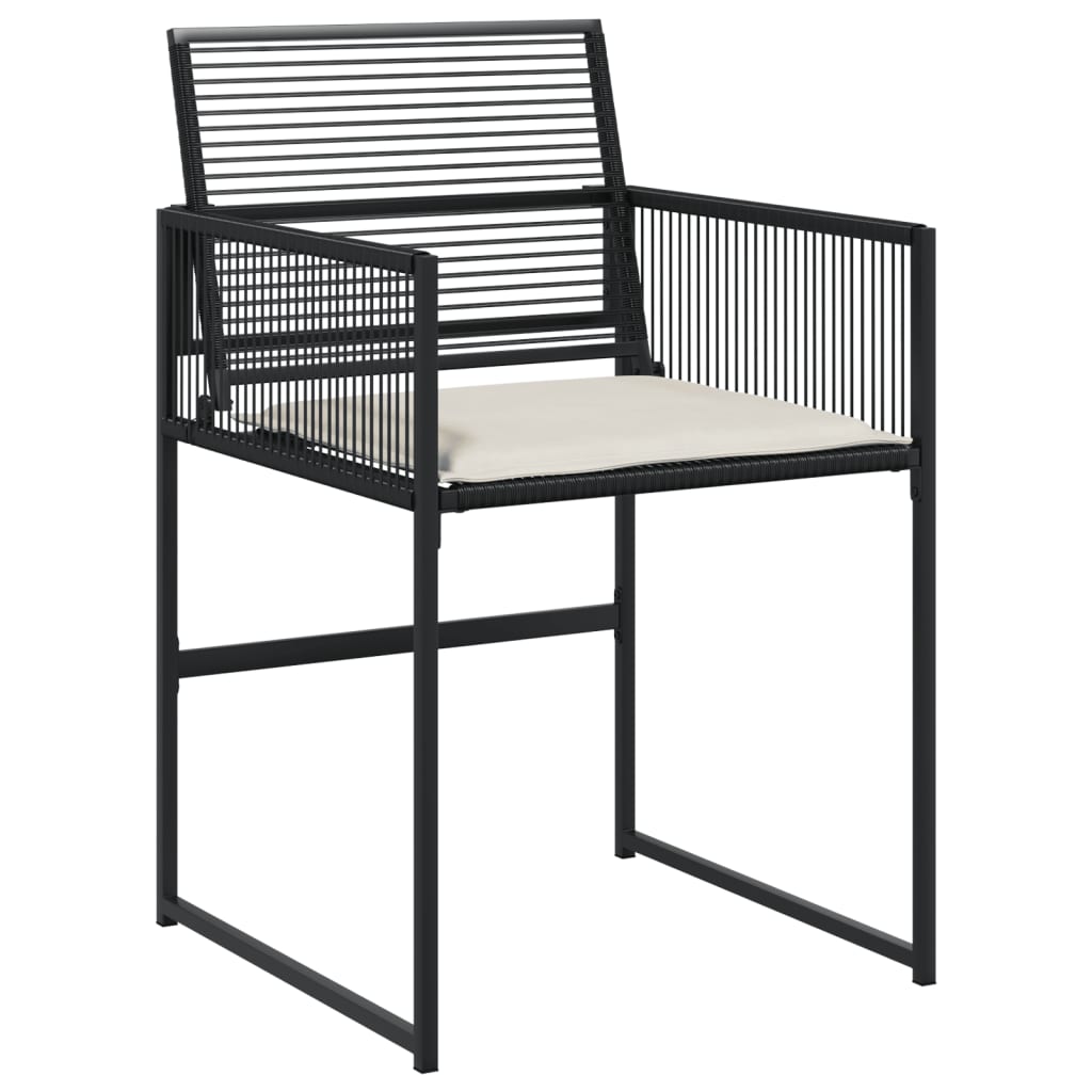 Set da Pranzo da Giardino 9 pz con Cuscini Nero in Polyrattan - homemem39