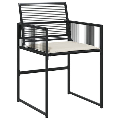 Set da Pranzo da Giardino 11 pz con Cuscini in Polyrattan Nero | homemem39