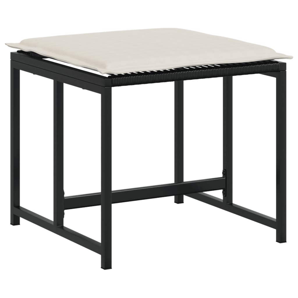 Set da Pranzo da Giardino 11 pz con Cuscini in Polyrattan Nero | homemem39