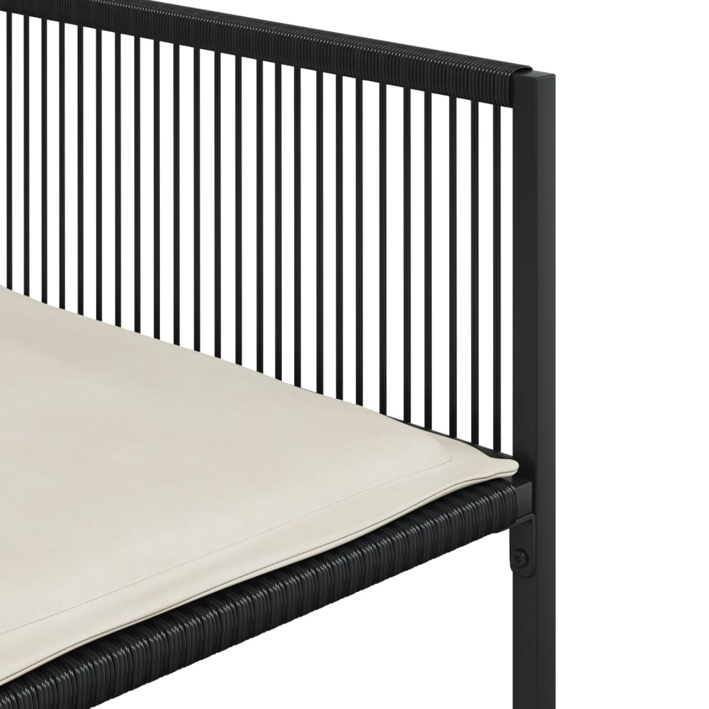 Set da Pranzo da Giardino 11 pz con Cuscini in Polyrattan Nero | homemem39
