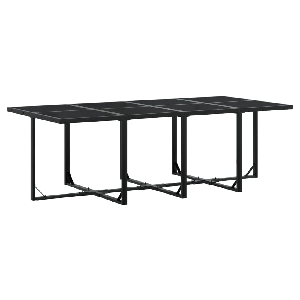Set da Pranzo da Giardino 13pz con Cuscini Nero in Polyrattan | homemem39