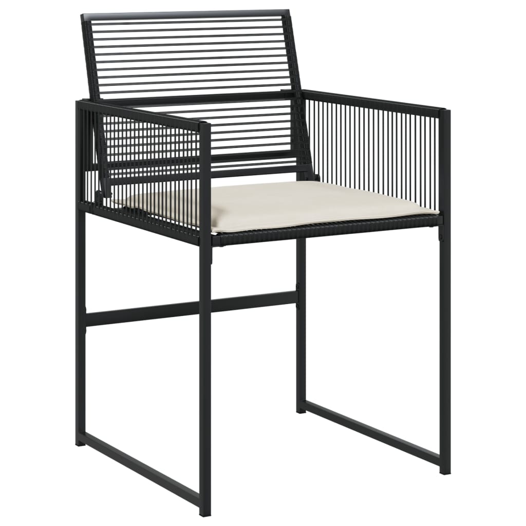 Set da Pranzo da Giardino 13pz con Cuscini Nero in Polyrattan | homemem39