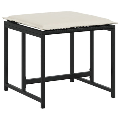 Set da Pranzo da Giardino 13pz con Cuscini Nero in Polyrattan | homemem39