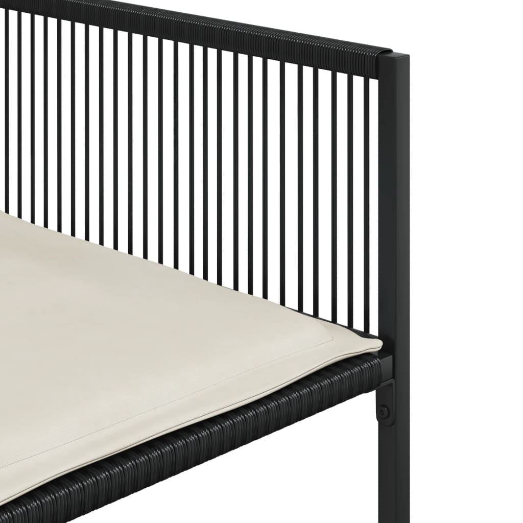 Set da Pranzo da Giardino 13pz con Cuscini Nero in Polyrattan | homemem39