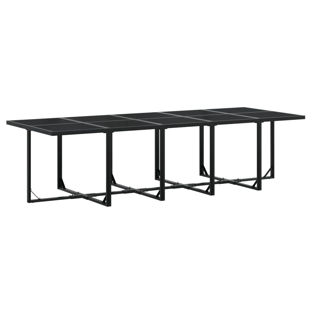 Set da Pranzo da Giardino 15 pz con Cuscini Nero in Polyrattan | homemem39