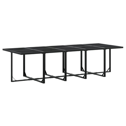 Set da Pranzo da Giardino 15 pz con Cuscini Nero in Polyrattan | homemem39
