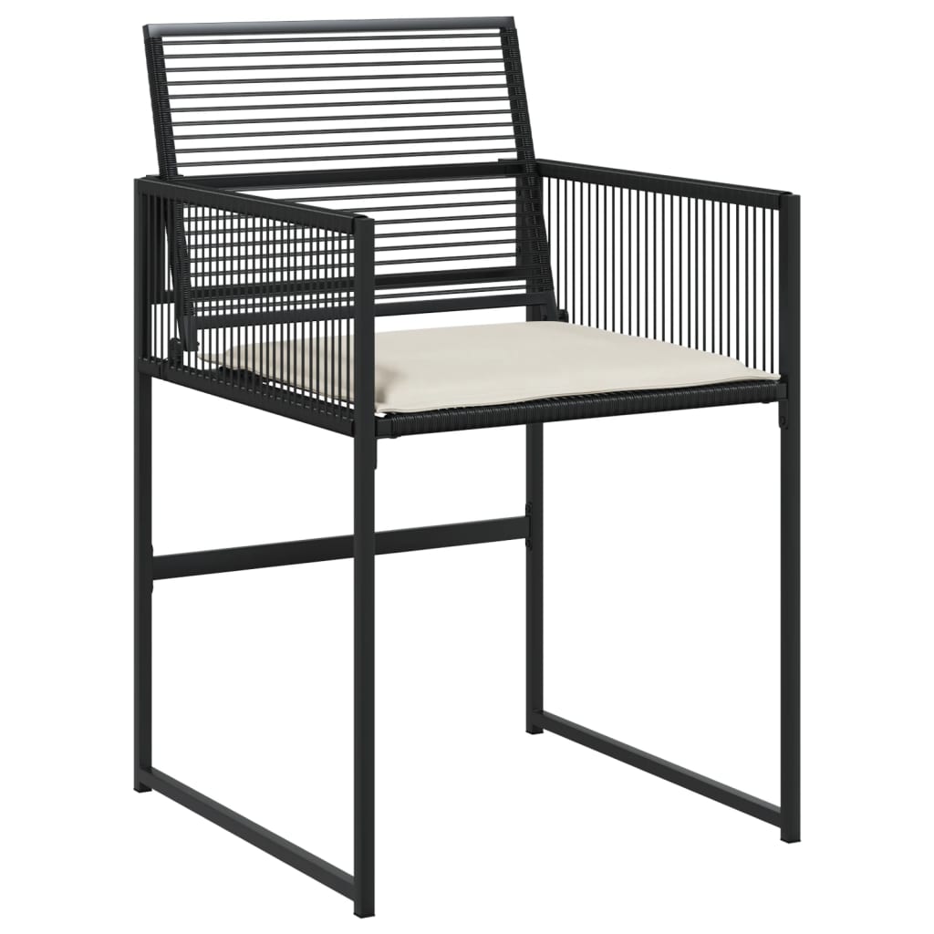 Set da Pranzo da Giardino 15 pz con Cuscini Nero in Polyrattan | homemem39
