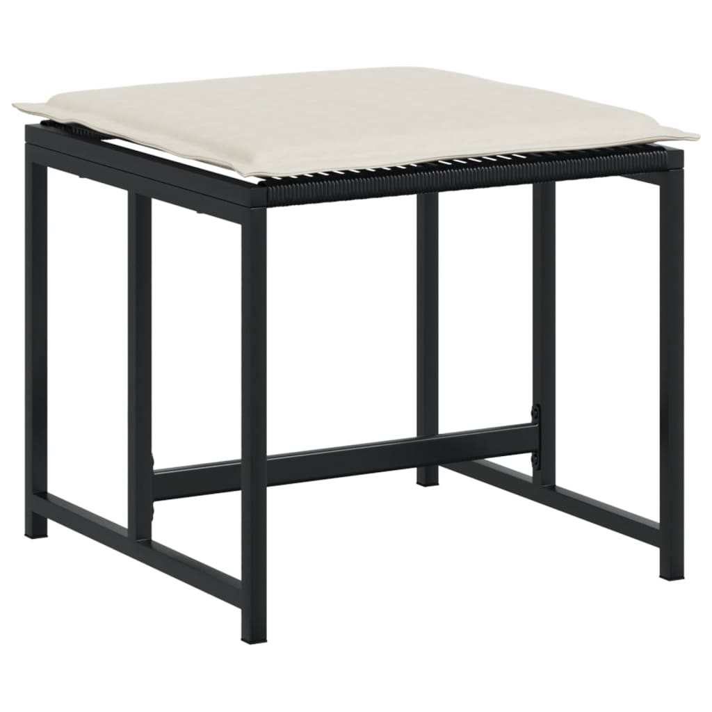 Set da Pranzo da Giardino 15 pz con Cuscini Nero in Polyrattan | homemem39