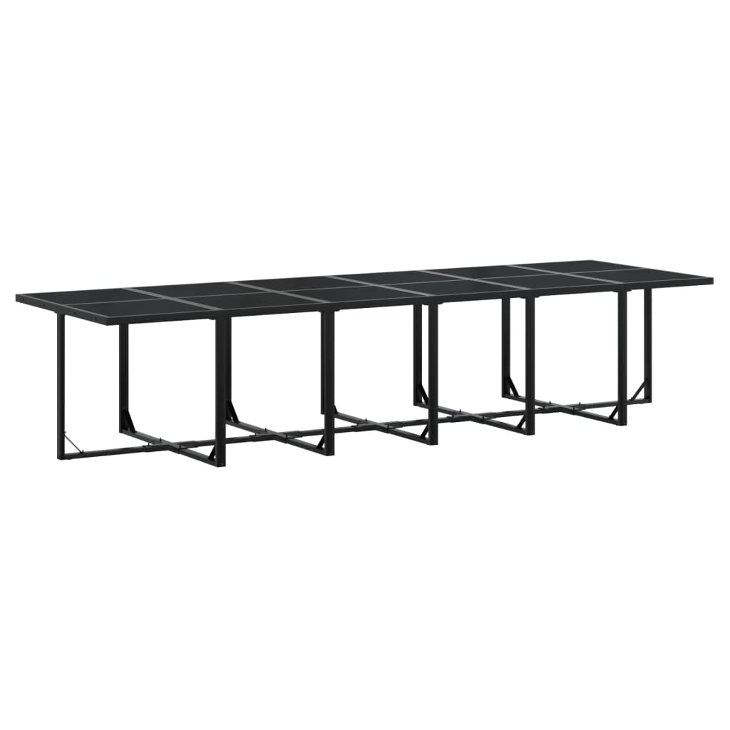 Set da Pranzo da Giardino 17 pz con Cuscini Nero in Polyrattan | homemem39