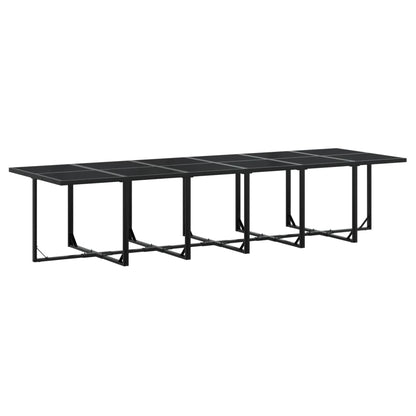 Set da Pranzo da Giardino 17 pz con Cuscini Nero in Polyrattan | homemem39