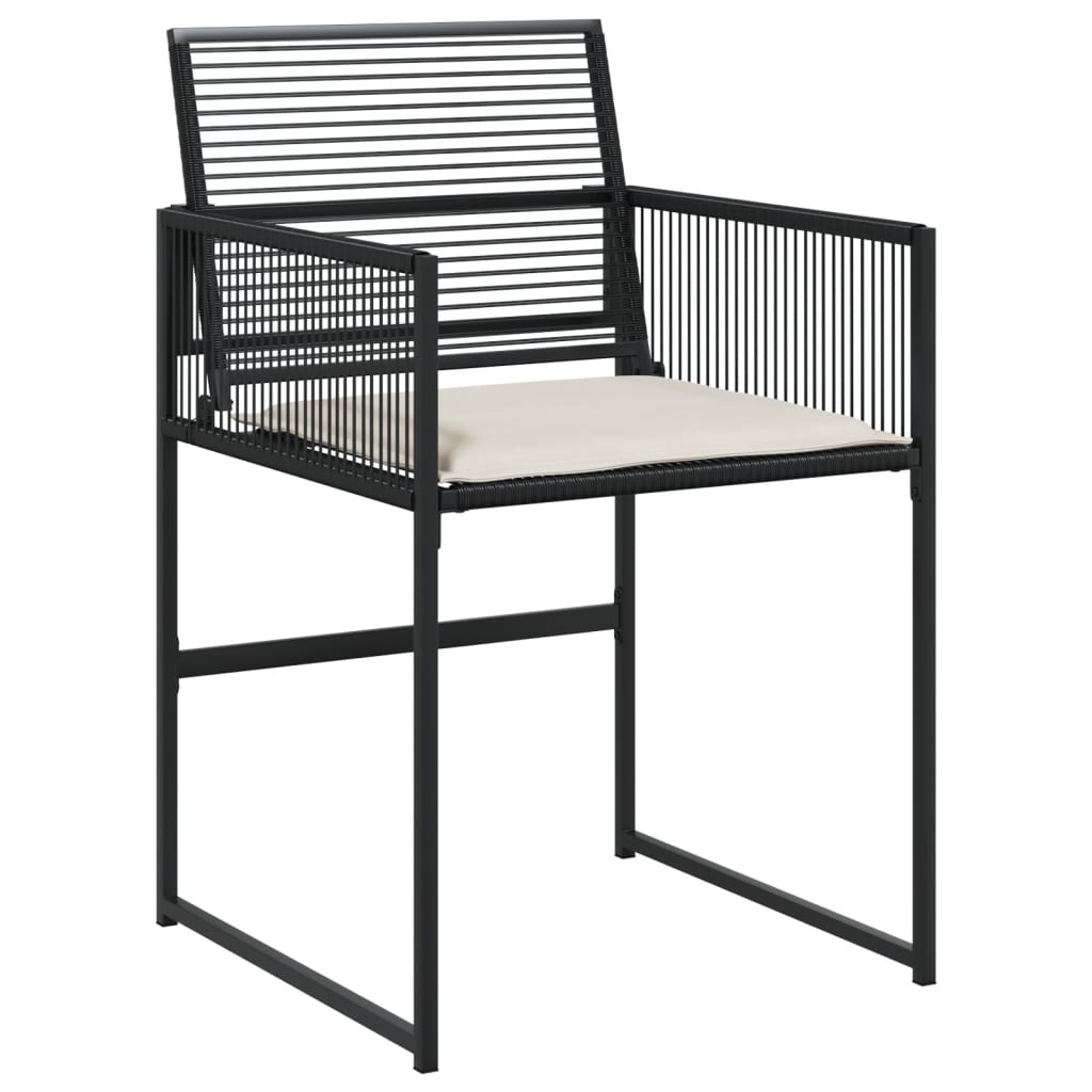 Set da Pranzo da Giardino 17 pz con Cuscini Nero in Polyrattan | homemem39