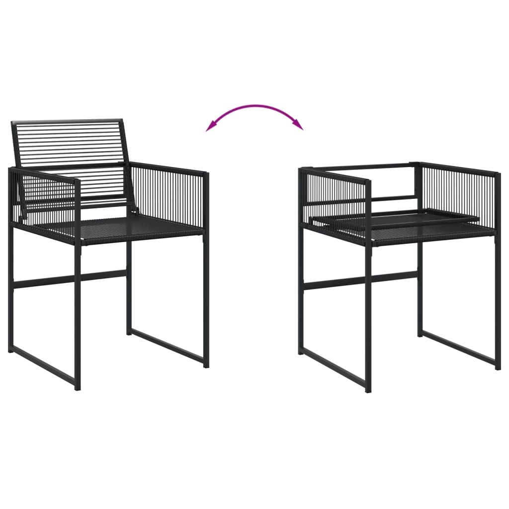 Set da Pranzo da Giardino 5 pz Nero in Polyrattan | homemem39