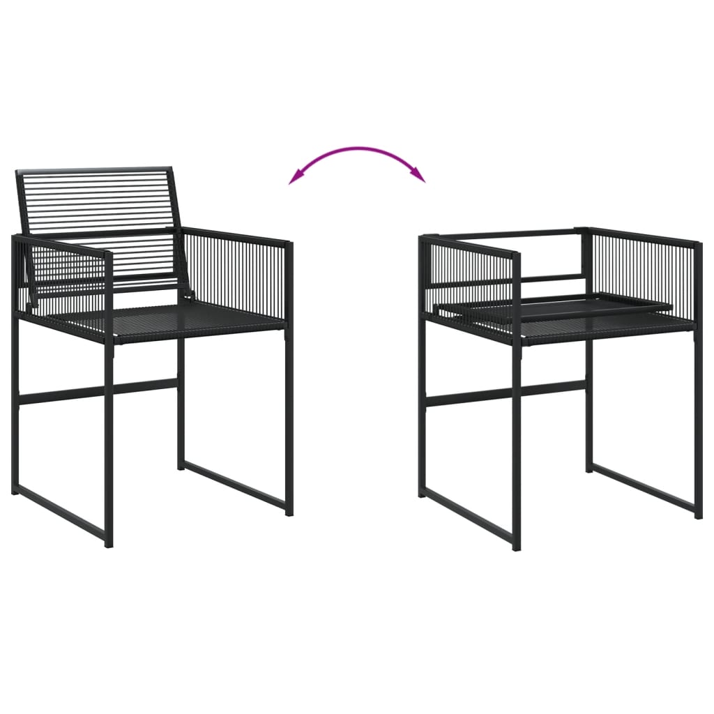 Set da Pranzo da Giardino 11 pz in Polyrattan Nero - homemem39