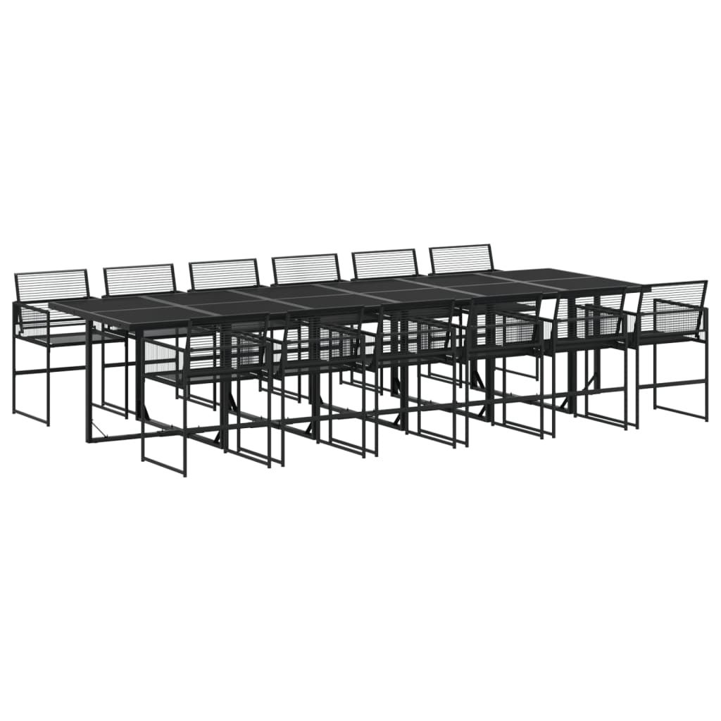 Set da Pranzo da Giardino 13pz Nero in Polyrattan - homemem39