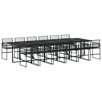 Set da Pranzo da Giardino 13pz Nero in Polyrattan - homemem39