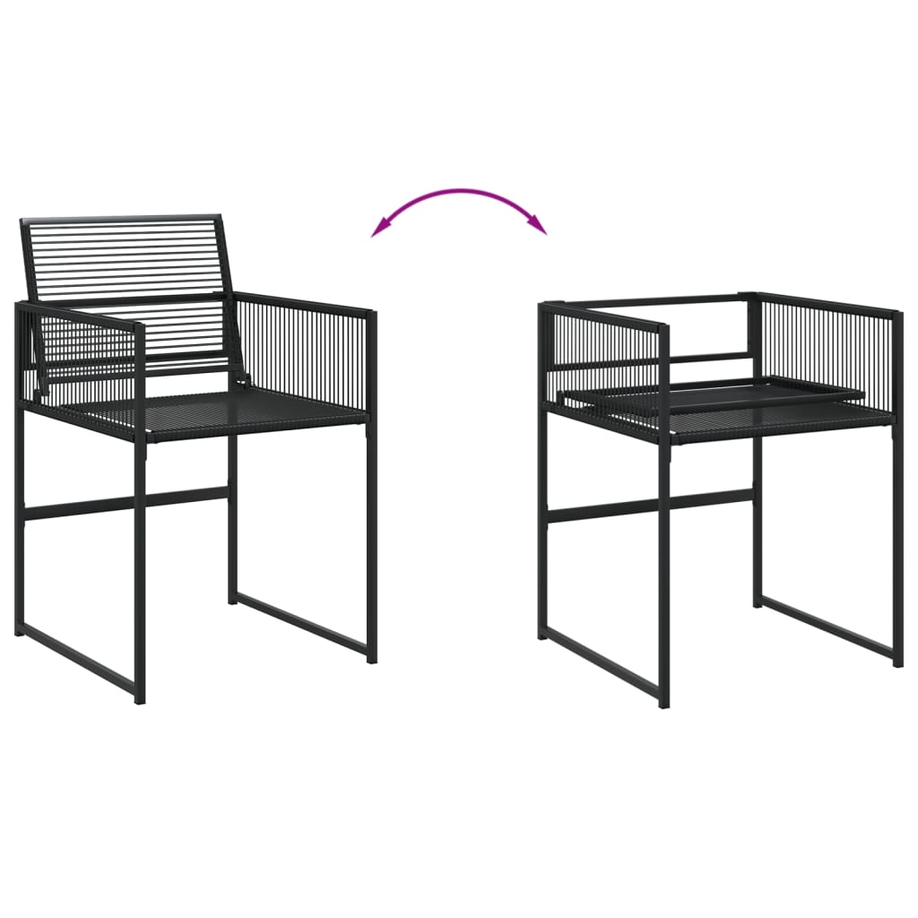 Set da Pranzo da Giardino 9 pz Nero in Polyrattan | homemem39