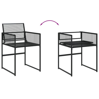 Set da Pranzo da Giardino 9 pz Nero in Polyrattan | homemem39