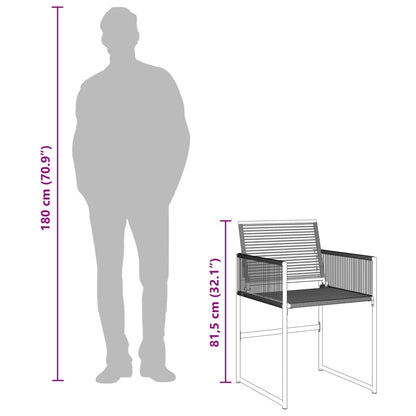 Set da Pranzo da Giardino 9 pz Nero in Polyrattan | homemem39