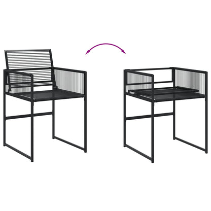 Set da Pranzo da Giardino 11 pz in Polyrattan Nero - homemem39