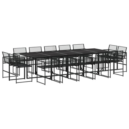 Set da Pranzo da Giardino 15 pz Nero in Polyrattan - homemem39