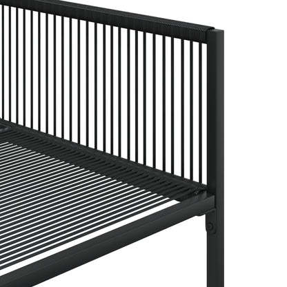 Set da Pranzo da Giardino 5 pz Nero in Polyrattan