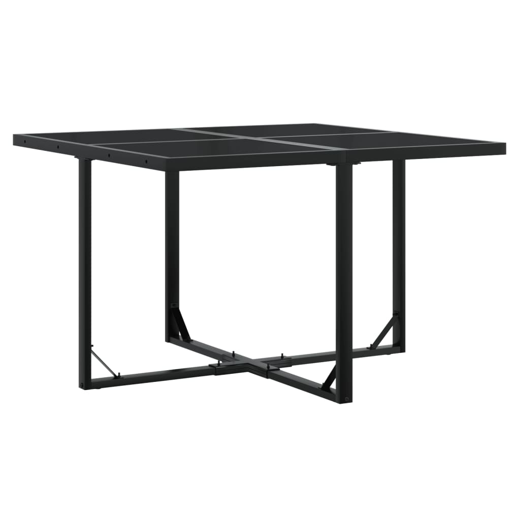 Set da Pranzo da Giardino 9 pz con Cuscini Nero in Polyrattan | homemem39
