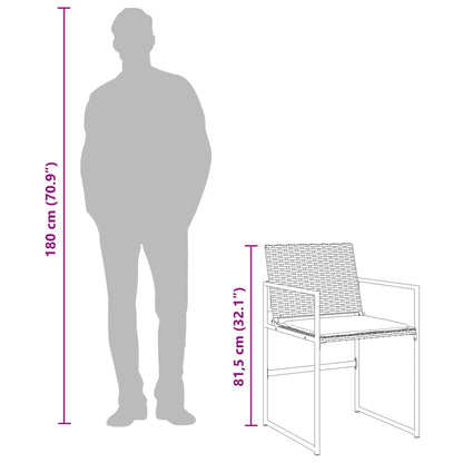 Set da Pranzo da Giardino 9 pz con Cuscini Nero in Polyrattan | homemem39