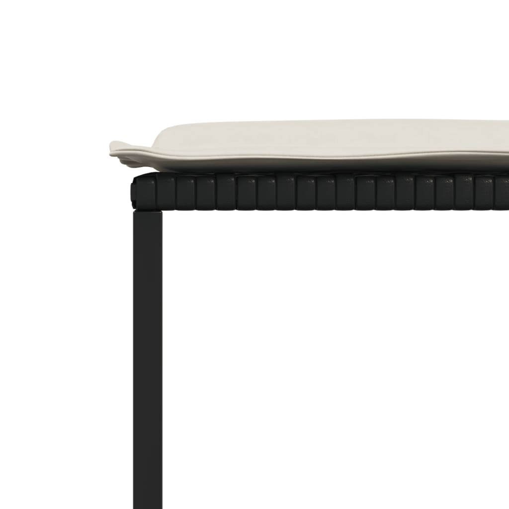 Set da Pranzo da Giardino 9 pz con Cuscini Nero in Polyrattan | homemem39