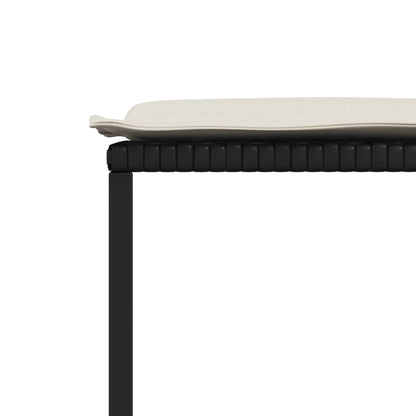 Set da Pranzo da Giardino 9 pz con Cuscini Nero in Polyrattan | homemem39