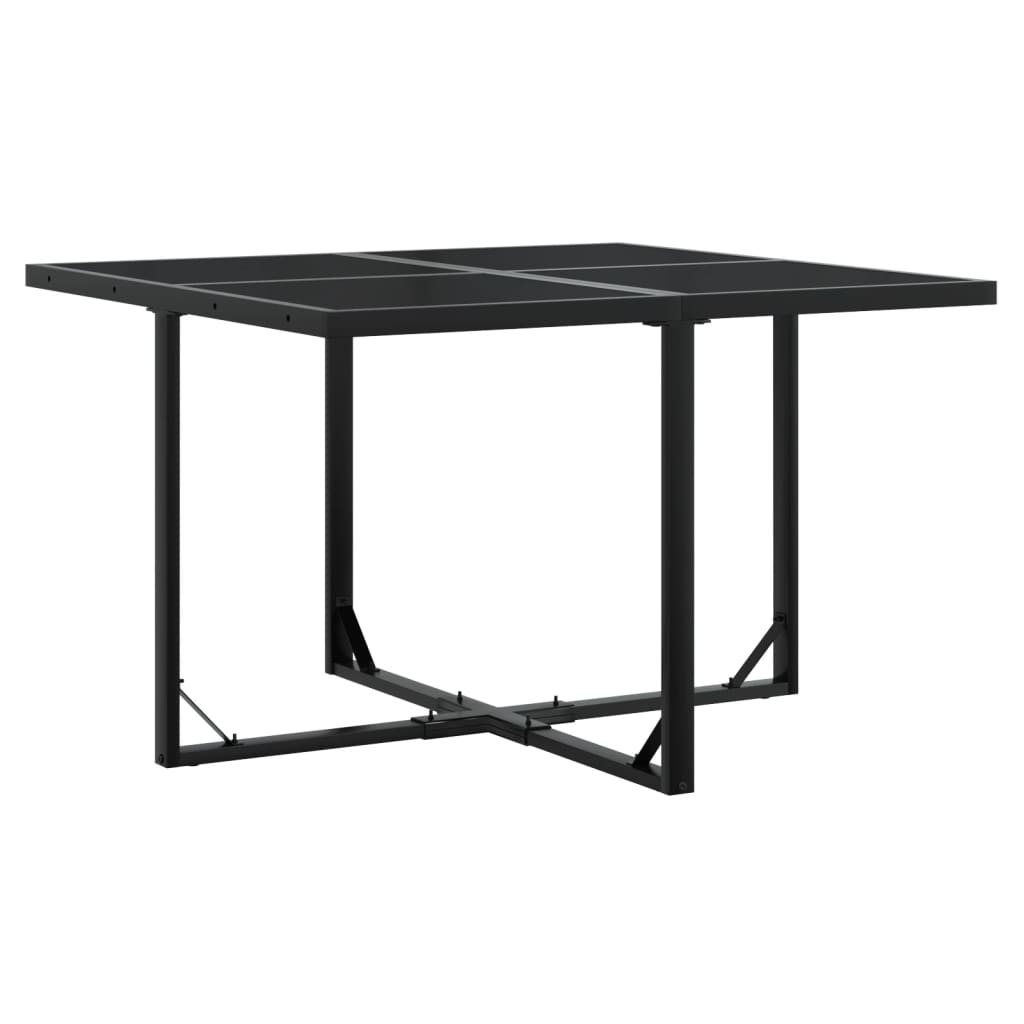 Set da Pranzo da Giardino con Cuscini Nero in Textilene | homemem39