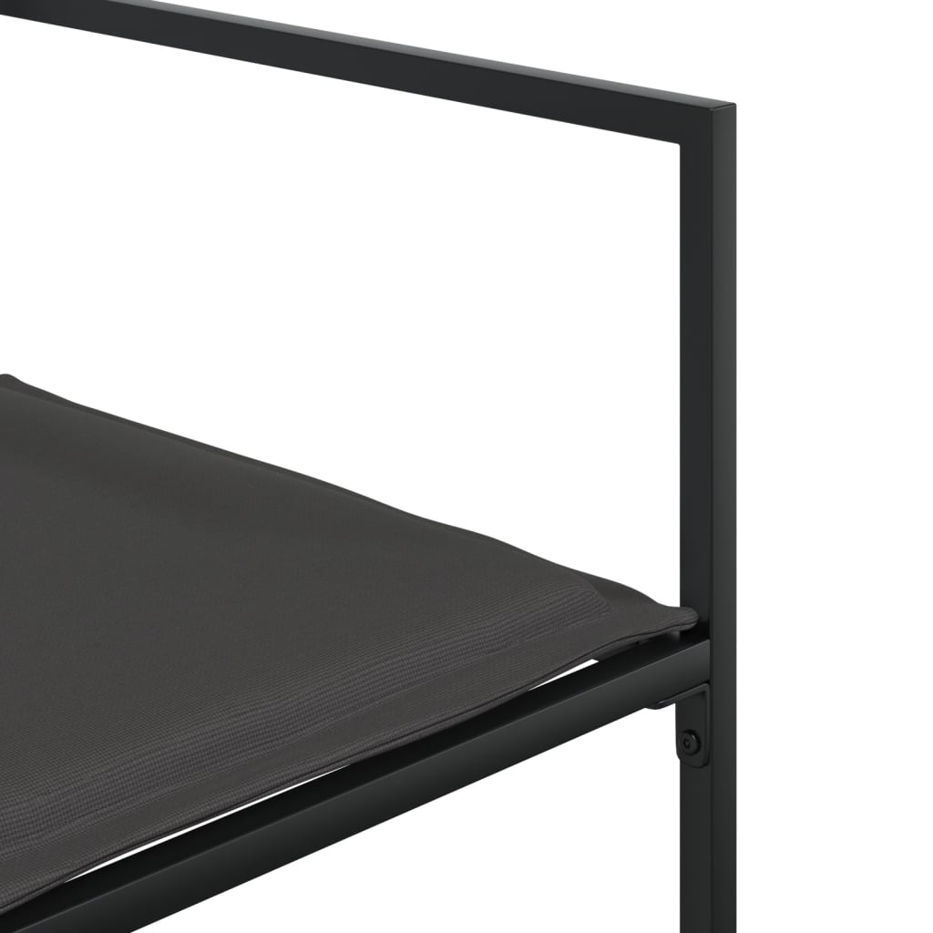 Set da Pranzo da Giardino con Cuscini Nero in Textilene | homemem39