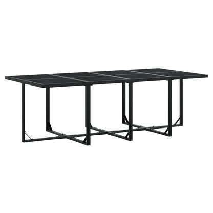 Set da Pranzo da Giardino 9 pz con Cuscini Nero in Textilene | homemem39