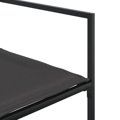 Set da Pranzo da Giardino 9 pz con Cuscini Nero in Textilene | homemem39
