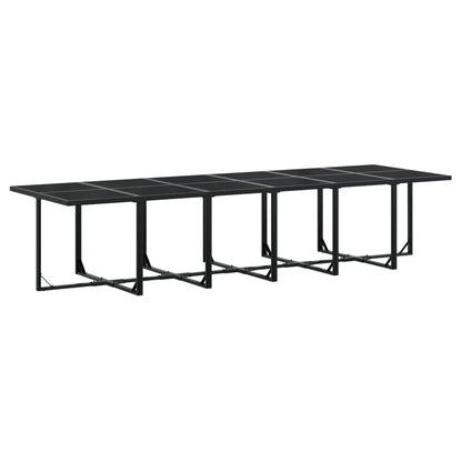 Set da Pranzo da Giardino 13 pz con Cuscini Nero in Textilene | homemem39