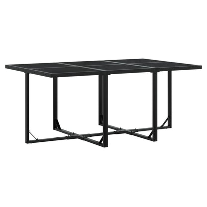 Set da Pranzo da Giardino 11 pz con Cuscini Nero in Textilene | homemem39