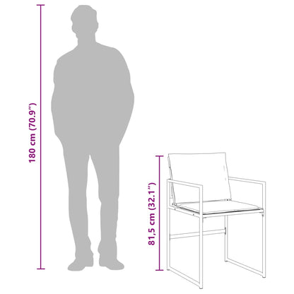 Set da Pranzo da Giardino 11 pz con Cuscini Nero in Textilene - homemem39