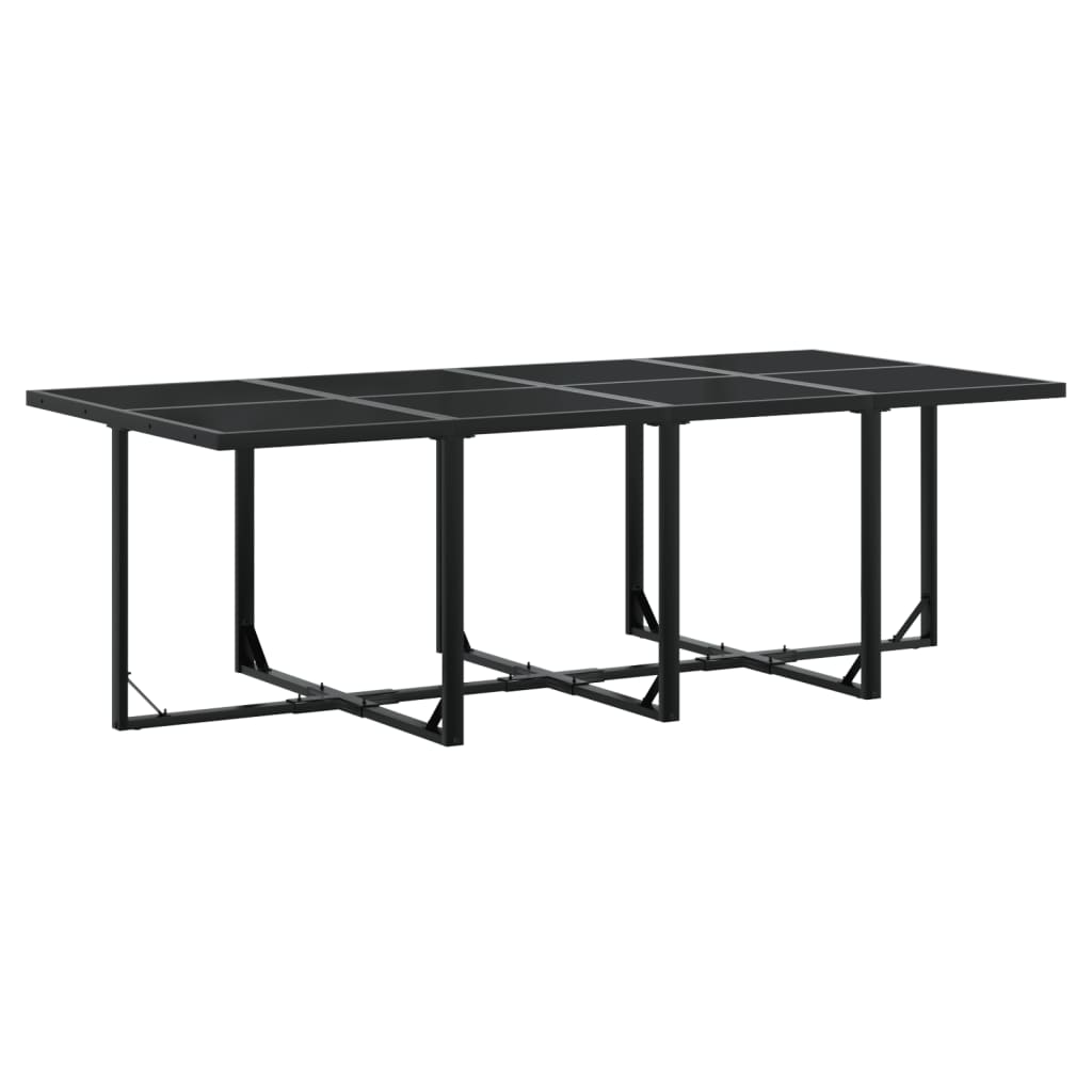 Set da Pranzo da Giardino 13 pz con Cuscini Nero in Textilene | homemem39