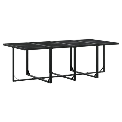 Set da Pranzo da Giardino 13 pz con Cuscini Nero in Textilene | homemem39
