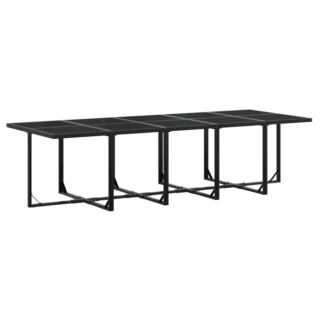 Set da Pranzo da Giardino 15 pz con Cuscini Nero in Textilene | homemem39