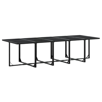 Set da Pranzo da Giardino 15 pz con Cuscini Nero in Textilene | homemem39