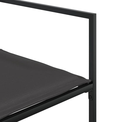 Set da Pranzo da Giardino 17 pz con Cuscini Nero in Textilene | homemem39