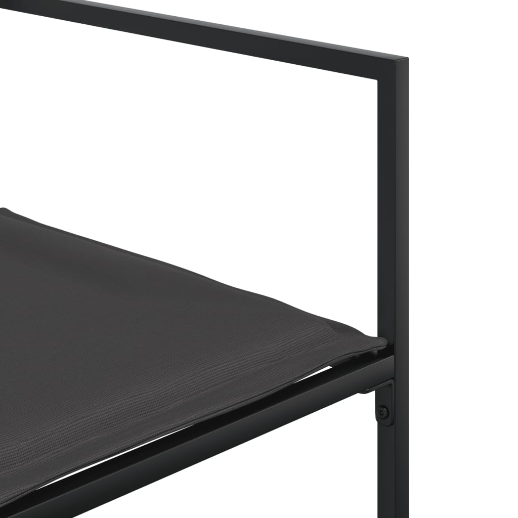 Set da Pranzo da Giardino 9 pz con Cuscini Nero in Textilene | homemem39