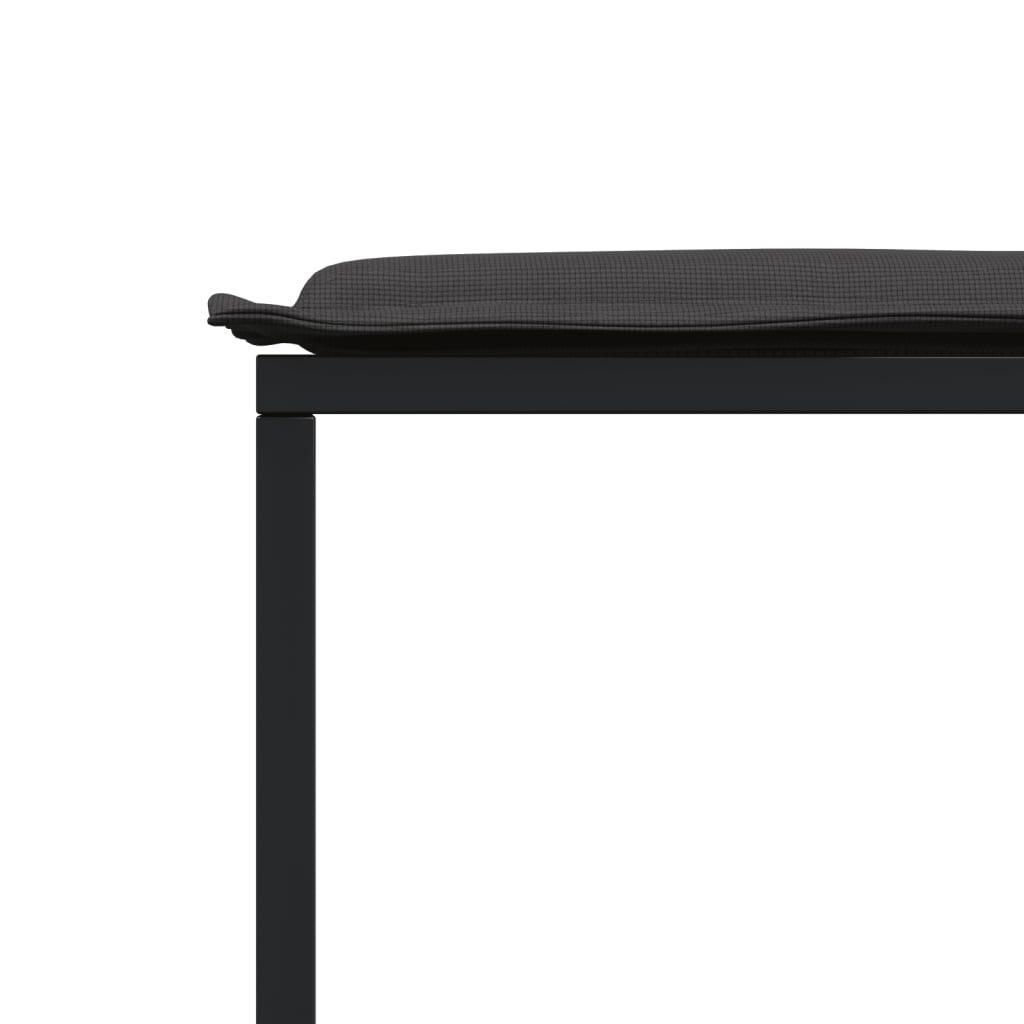 Set da Pranzo da Giardino 9 pz con Cuscini Nero in Textilene | homemem39