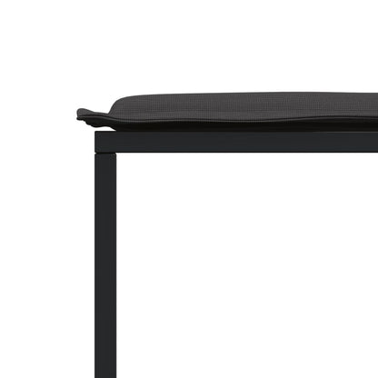 Set da Pranzo da Giardino 9 pz con Cuscini Nero in Textilene | homemem39